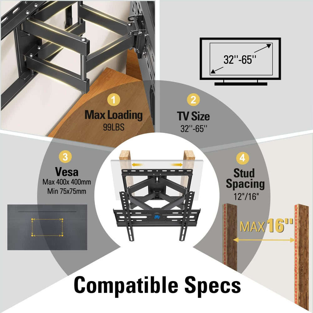 Mounting Dream TV Wall Mount for 32-65 Inch Television,Mount with Swivel and ...