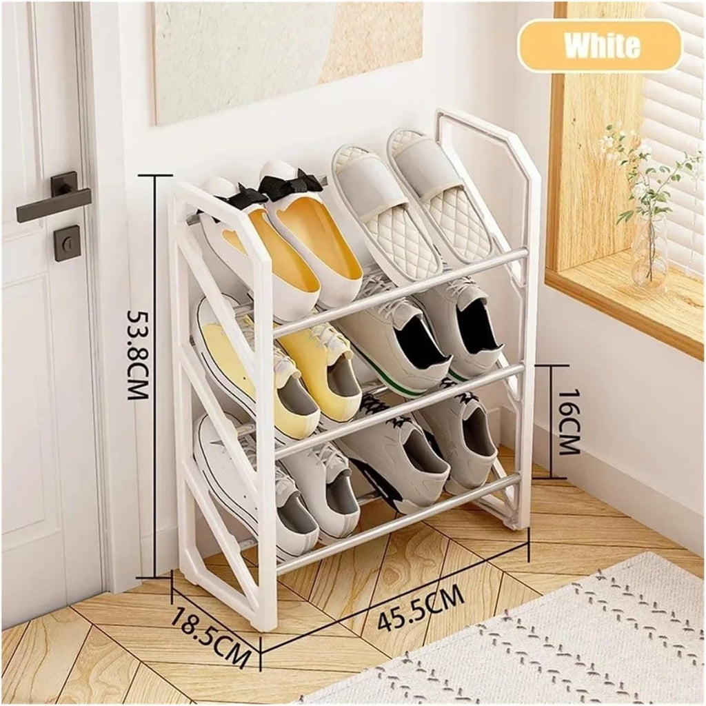 Simple Shoe Rack Ladder Style Shoe Cabinets Portable Doorway Shoe Rack Floor Standing Household Shoe Organizer Storage(Black)