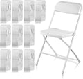 100 Pack White Folding Chairs, Indoor Outdoor Portable Stackable Commercial Seat with Steel Frame 350lb Capacity for Events, Weddings, Office, Parties