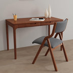 Ball & Cast Upholstered Folding Dining Chairs Set of 2, Foldable Wooden Chair 2-Pack, Portable Office-Chair for Kitchen Outdoor Activity, Easy Carry & Storage, Cherry+Dark Grey