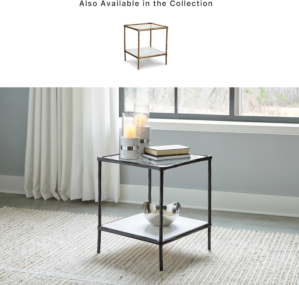 Signature Design by Ashley Modern Glass and Marble End Table, Ryandale