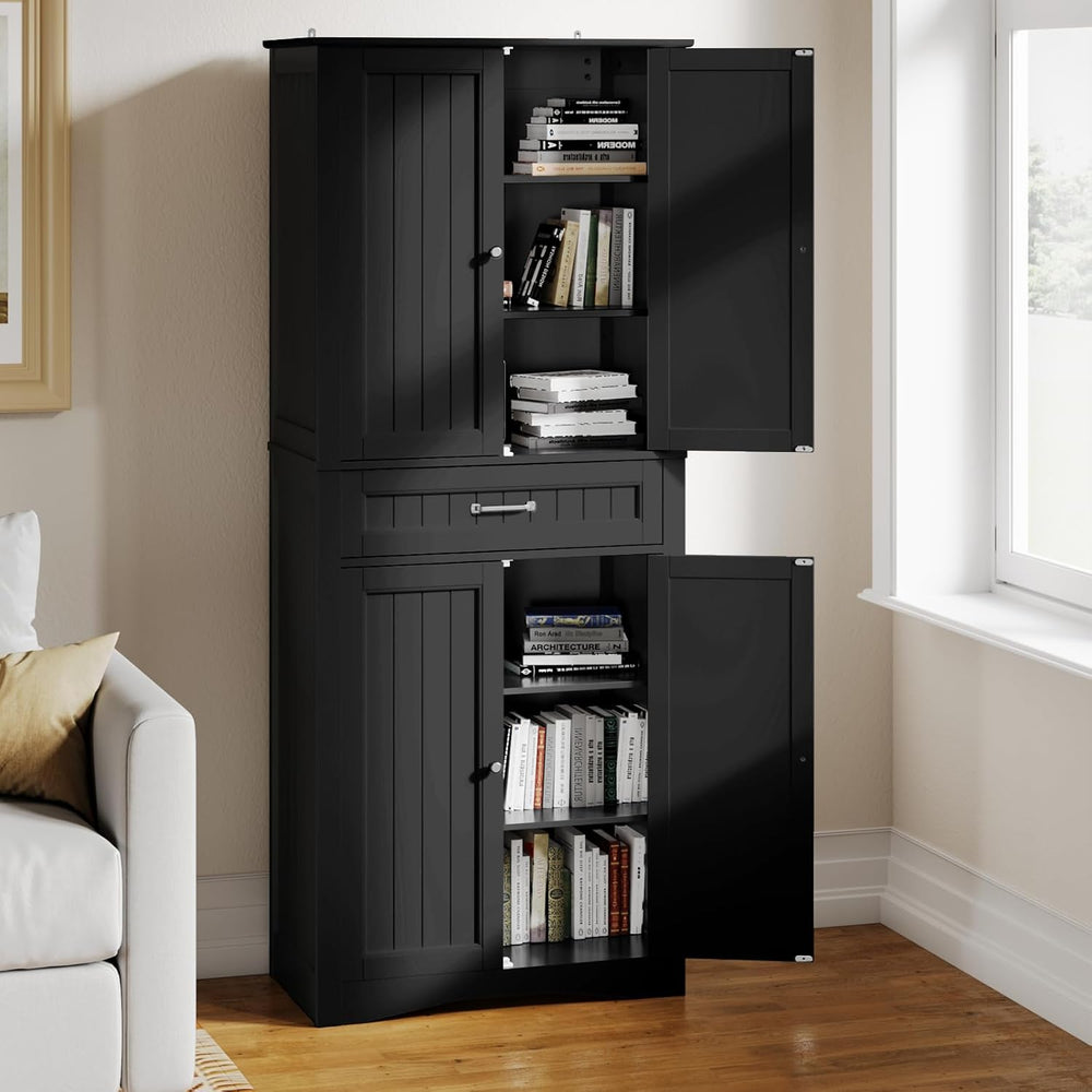 Gizoon 71'' Kitchen Pantry Storage Cabinet, Freestanding Pantry Organ...