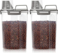3-5Lbs Airtight Small Cat Dog Pet Food Storage Containers BPA Free, with Large Pour Spout/1 Measuring Cup/4 Safety Locks and Double-layer Silicone Strip (Olive Gray 2Pack