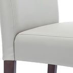 Watson & Whitely Upholstered Dining Chairs Set of 4, Faux Leather Armless Dining Room Chairs with Solid Wood Legs & Back Side Chair for Kitchen, Living Room, Restaurant, Light Grey
