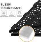 Black 10’’ Corner Shower Shelf 2 Pack, Triangular Shower Corner Shelves 304 Stainless Steel Bathroom Shower Shelf for Tiled Wall, No Drilling Needed Matte Black