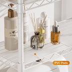 Over The Toilet Shelf,3-Tier Adjustable Freestanding Metal Bathroom Organizer Shelves with Toilet Paper Holder & Hooks,Space-Saving for Narrow Small Bathroom,10”D x 24”W x 66”H,White