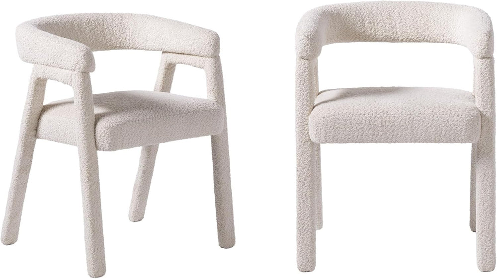 Walker Edison Ezra Modern Solid Wood Rounded Back Dining Chair - Natural (Set...