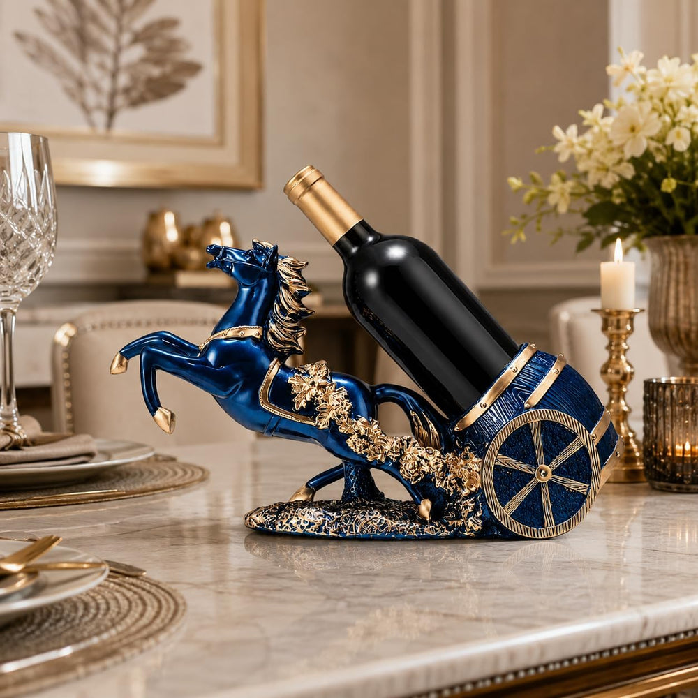 Small Horse Wine Bottle Holder Stand Countertop for Bar Accessories | Tableto...