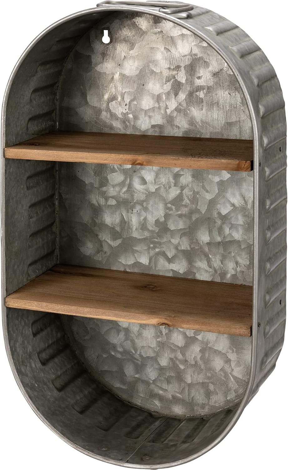 Primitives by Kathy Washtub Wooden Double Shelf 9.50" x 17.25" x 4....