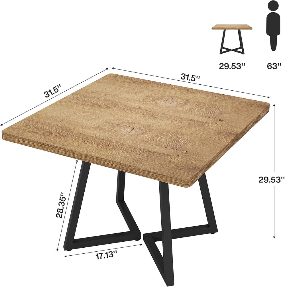 Tribesigns Square Dining Table Set of 6, 31.5" Farmhouse Dinner Table wi...