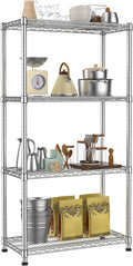 Metal Shelving Unit 4 Tier Storage Shelves Rack Metal Shelf Adjustable Wire Shelving Units Storage Shelving Heavy-Duty 2200 LBS rganizer for Pantry Garage Laundry Bathroom Kitchen Closet Utility Room