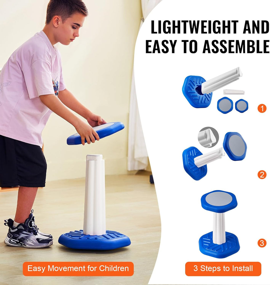 VEVOR Kids Wobble Chair, Active Chair with Sponge Cushion, Wobble Stool Improves Focus, Posture and Calm Children, Ideal for Schools and Home, Age 7-14, Blue