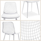Poly & BARK Marais Modern Dining Chairs Set of 4 – Mid Century Modern Plastic Dining Chair with Metal Legs – Kitchen & Dining Room Chairs – Indoor/Outdoor – White
