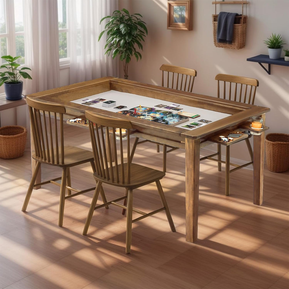 Coperat Solid Wood Board Game Table for 4-6 Players,Dining/Gaming Table w/ 54...