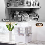 4-Tier Portable Medicine Cabinet Organizer, Large Medicine Storage Box with Handle, Plastic First Aid Box Empty, Multipurpose Medical Supply Organizer, Medication Storage with 3 Removable Tray