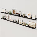 Axeman 72 Inch Black Floating Shelves for Wall | Picture Ledge Shelf Set of 2 | Rustic Picture Shelf for Wall with Ledge | Floating Shelves with Lip | Photo Ledge Shelves for Books Album Records