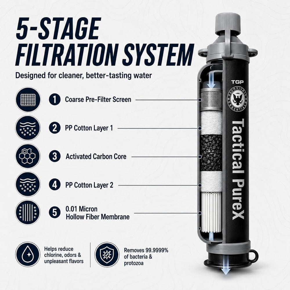 Tactical PureX Water Filter Straw, Portable Water Purifier (5)