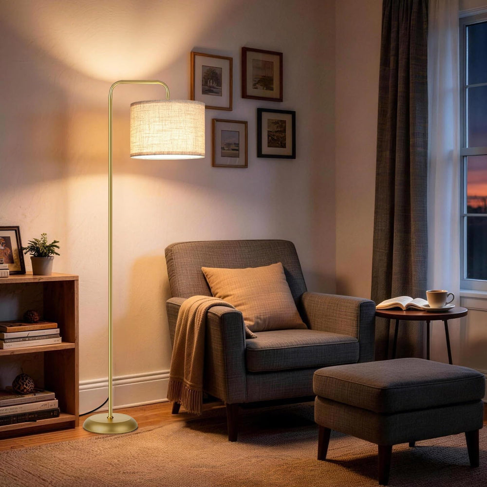 TJOY Floor Lamp, Golden Standing Floor Lamp for Living Room with 3 CCT Bulb