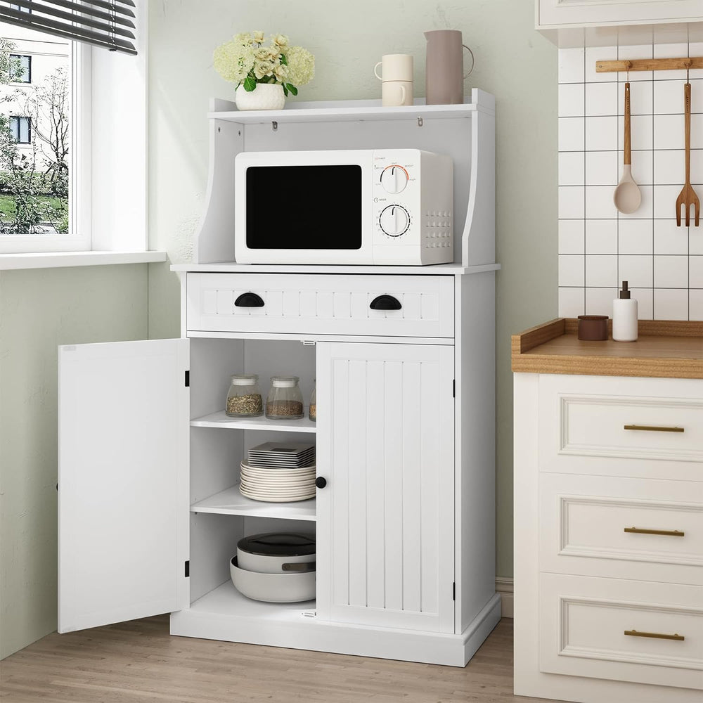ARTPOWER 54" Kitchen Microwave Cabinet/Stand with Storage and Drawers, P...