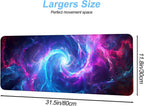 Galaxy Swirl Mouse Pad XXL – Large Extended Desk Mat with Blue & Pink Energy Nebula, Cosmic Gaming Mousepad with Non-Slip Base for PC, Office, Streamers,31.5 x 11.8 in