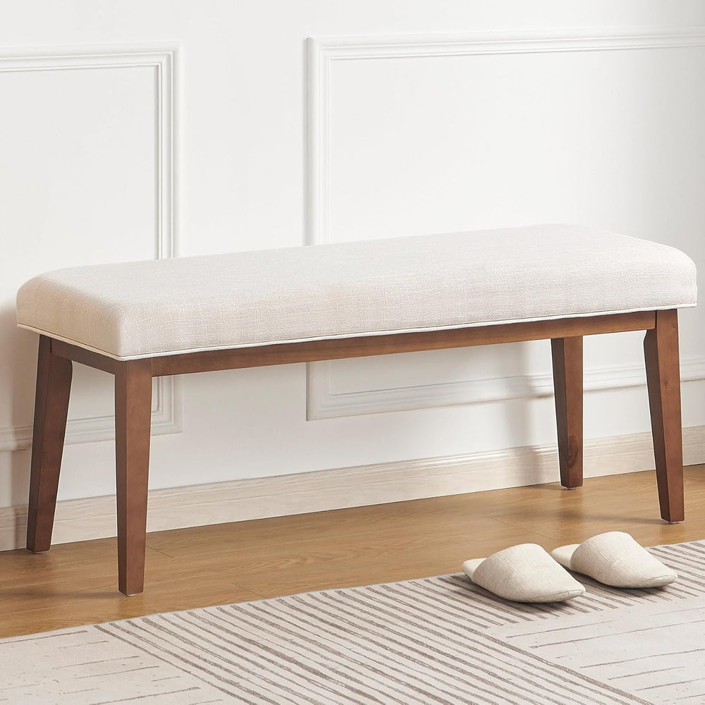 kinmars Upholstered Bench for Bedroom End of Bed,42.5-inch Entryway Bench for...