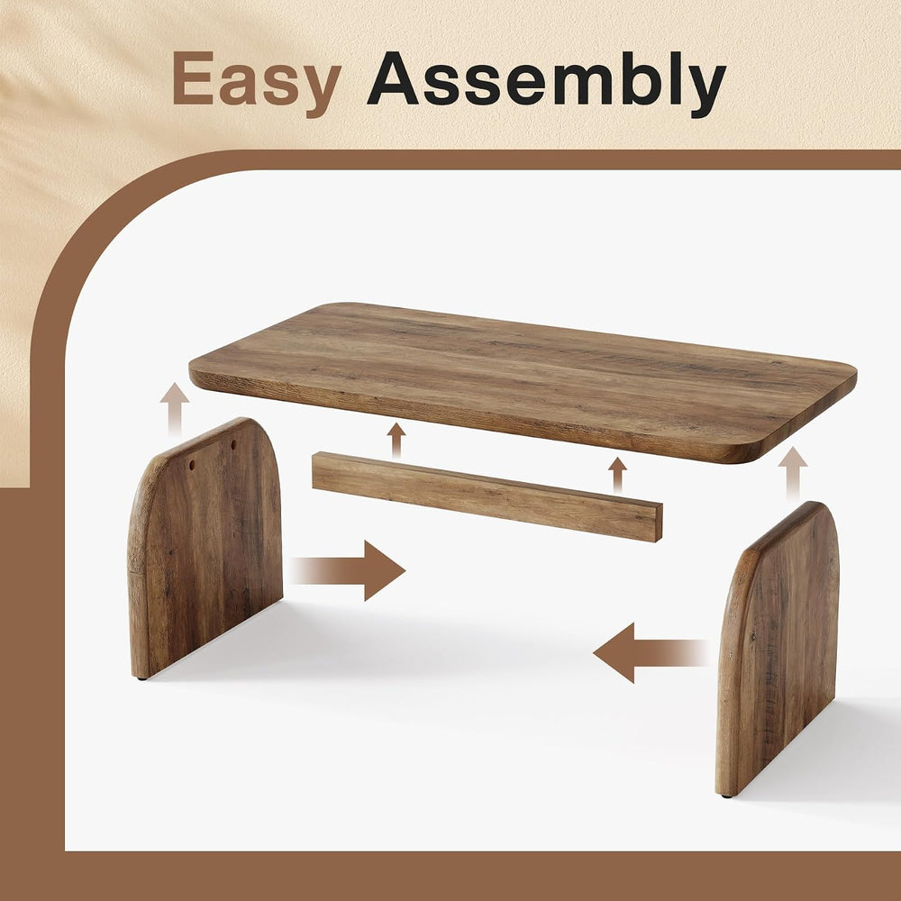 Tribesigns Rectangle Coffee Table, 47-Inch Wood Rectangular Living Room Table...