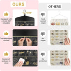 CHICECO Hanging Jewelry Organizer With Zippered Pockets,40 Pockets Travel Jewelry Organizer Storage for Cloest,Wall,Door