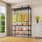 VIPEK V1 Plus Heavy Duty Clothes Rack with Shelves - 4 Tiers Adjustable Height | Holds Up to 540lbs | Perfect for Small Spaces, Apartments | Compact Design for Flexible Storage, Black
