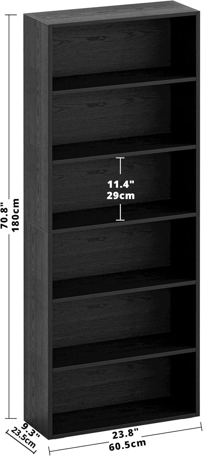 IRONCK Bookshelves and Bookcases Floor Standing 6 Tiers Display Storage Shelv...