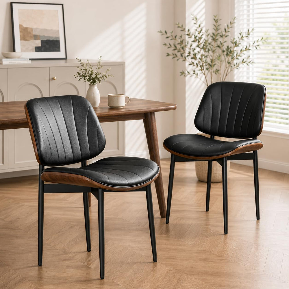 YaFiti Dining Chairs Set of 4, Mid Century Modern PU Leather Kitchen Chairs