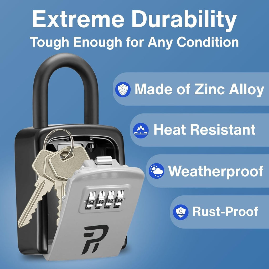 RUDY RUN Key Lock Box for Outside - Combination Realtor Lockbox for House Keys Outdoor