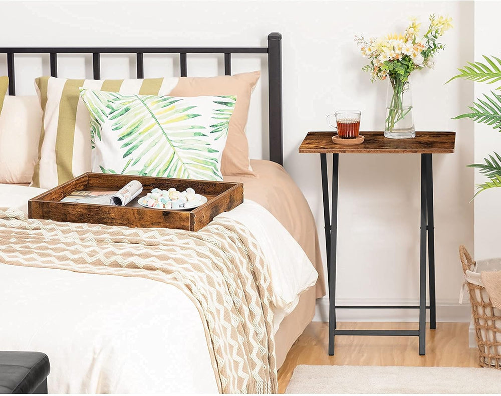 HOOBRO TV Tray Table, Folding Table with Removable Serving Tray, Stable TV Tr...