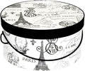 Sarah's Hat Boxes Classic Paris Hat Box – 14.75" x 7.5" (Dia. x Ht.) Handmade in USA – Odorless Non-Toxic Adhesive, Cording Handle – Premium Storage for Hats & Accessories