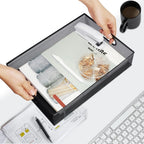 Neudeco Desk Drawer Organizer with 6 Adjustable Dividers, Metal Pen organizer for desk drawer,Mesh Office Desk Drawer Organizer Tray for office supplies (Pack 4, Black)
