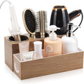 Hair Tool Organizer - Bathroom Vanity Organizers and Storage, Hair Styling Accessories Hot Tools Organizer Hair Dryer, Blow Dryer, Curling Iron, Flat Iron, Hair Straightener, Wood