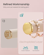 SONGMICS Bracelet Holder Stand, Jewelry Display Stand, Jewelry Organizer, with 3 Tiers and Velvet Tray, Removable Ring Holder, Christmas Gift, Cloud White and Camel Brown UJJS027A01