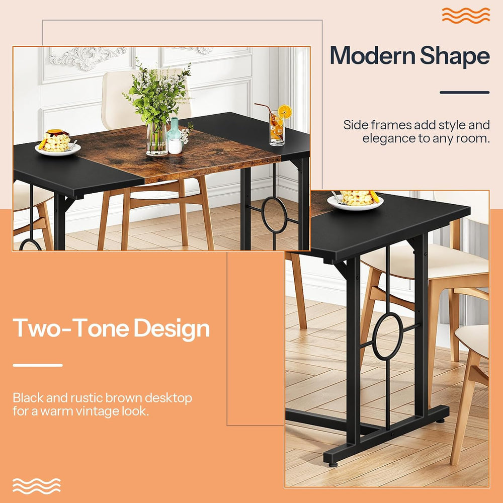 HOOBRO Dining Table, Wooden Kitchen Table for 4-6, Rectangular Dining Room Ta...