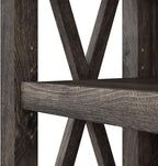 Bush Furniture Tall 5 Shelf Bookcase for Living Room or Home Office, Large Bookshelf, Modern Farmhouse Style, Key West Collection, Dark Gray Hickory
