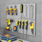Peg Board,4 Pack Metal Pegboard Panels,PegBoard Wall Organizer,16"x12" Steel PegBoard for Walls,Tools,Garage,Office,Kitchen