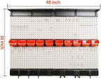 Ultrawall Pegboard Wall Organizer, 48 X 36 inch Garage Storage Pegboard with Hooks Storage Bins Tool Board Panel Tool Organizer, 72pcs