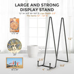 TR-LIFE 4 Pack 12 Inch Large Plate Stands/holder for Display - Metal Picture Frame Holder Stand + Easels for Platter, Book, Plaque, Photo, Table top Art