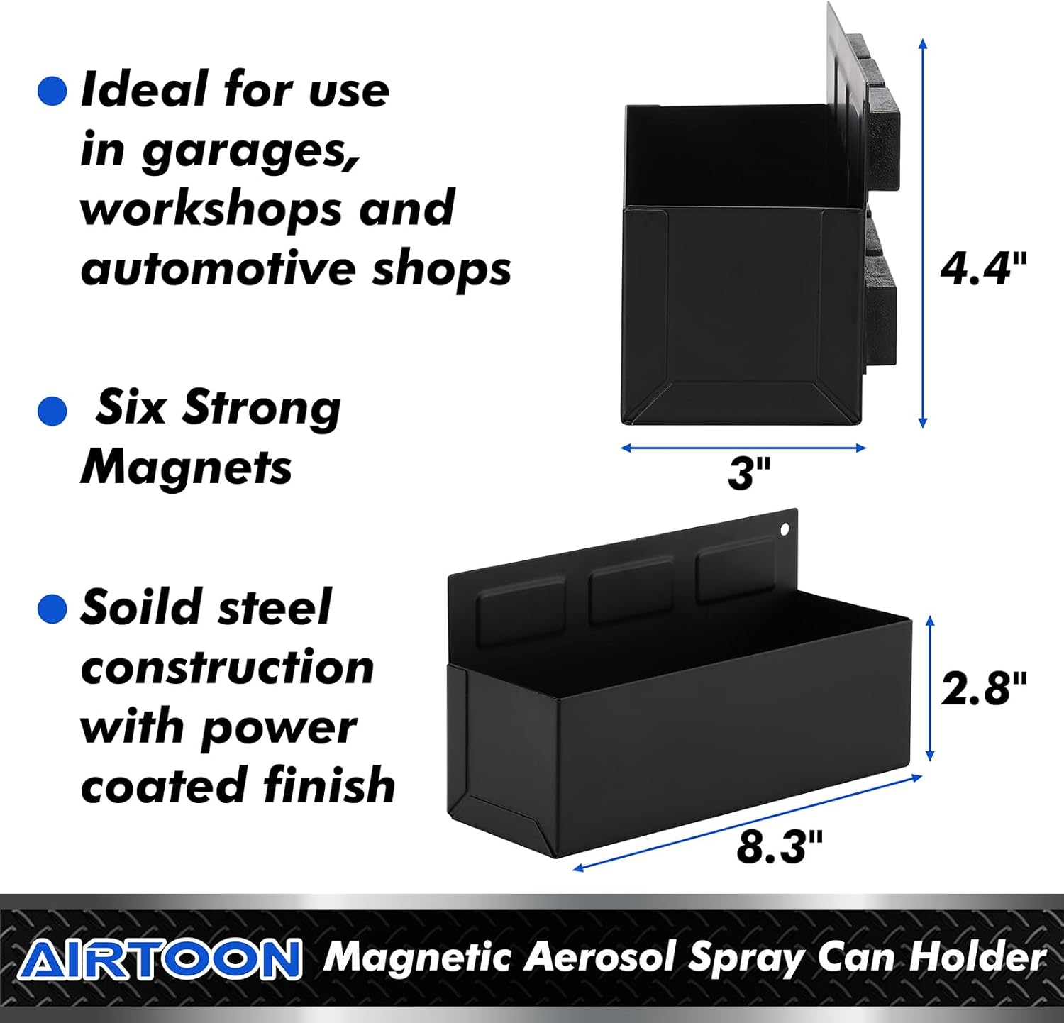 AIRTOON Magnetic Aerosol Spray Can Holder, Magnetic Bottle Holder for Garage, Workspace and Home, Black