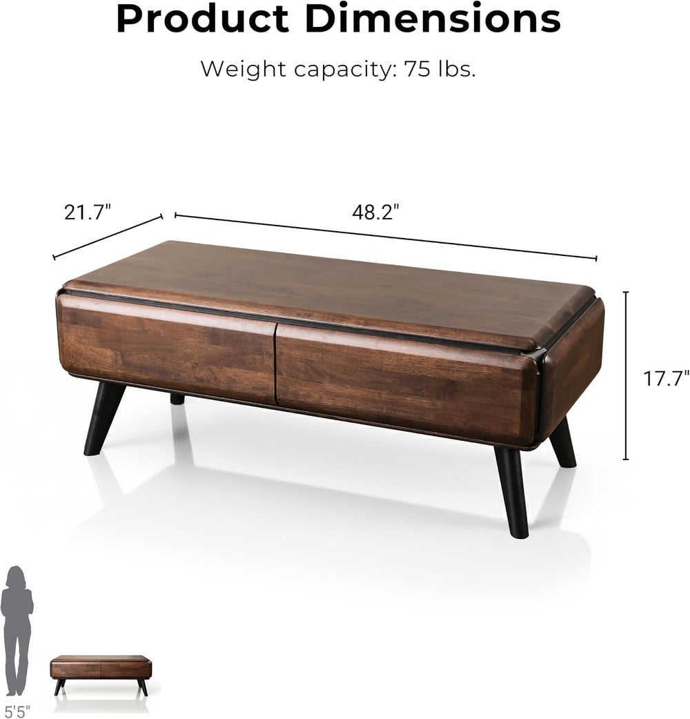 Furniture of America Nazaen Modern 2-Piece Coffee Table Set, Rich Walnut | So...