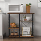 soges Kitchen Standing Baker's Rack, Utility Microwave Oven Stand, Multi-Layers Kitchen Storage Cart Workstation Shelf, Coffee Cart, Rustic Brown