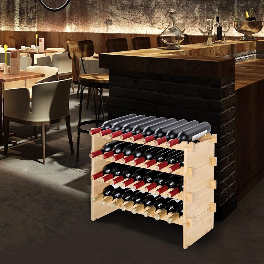 VEVOR 8-Tier 72 Bottles Stackable Modular Wine Rack, Freestanding Wines Holde...