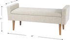 HomePop Fulton 48" Storage Bench - Textured Cream Fabric
