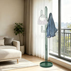 Cactus Coat Rack, 68.9" Tall Freestanding Coat Tree with 6 Hooks, Heavy Duty Green Metal Clothing Stand for Entryway, Bedroom and Office
