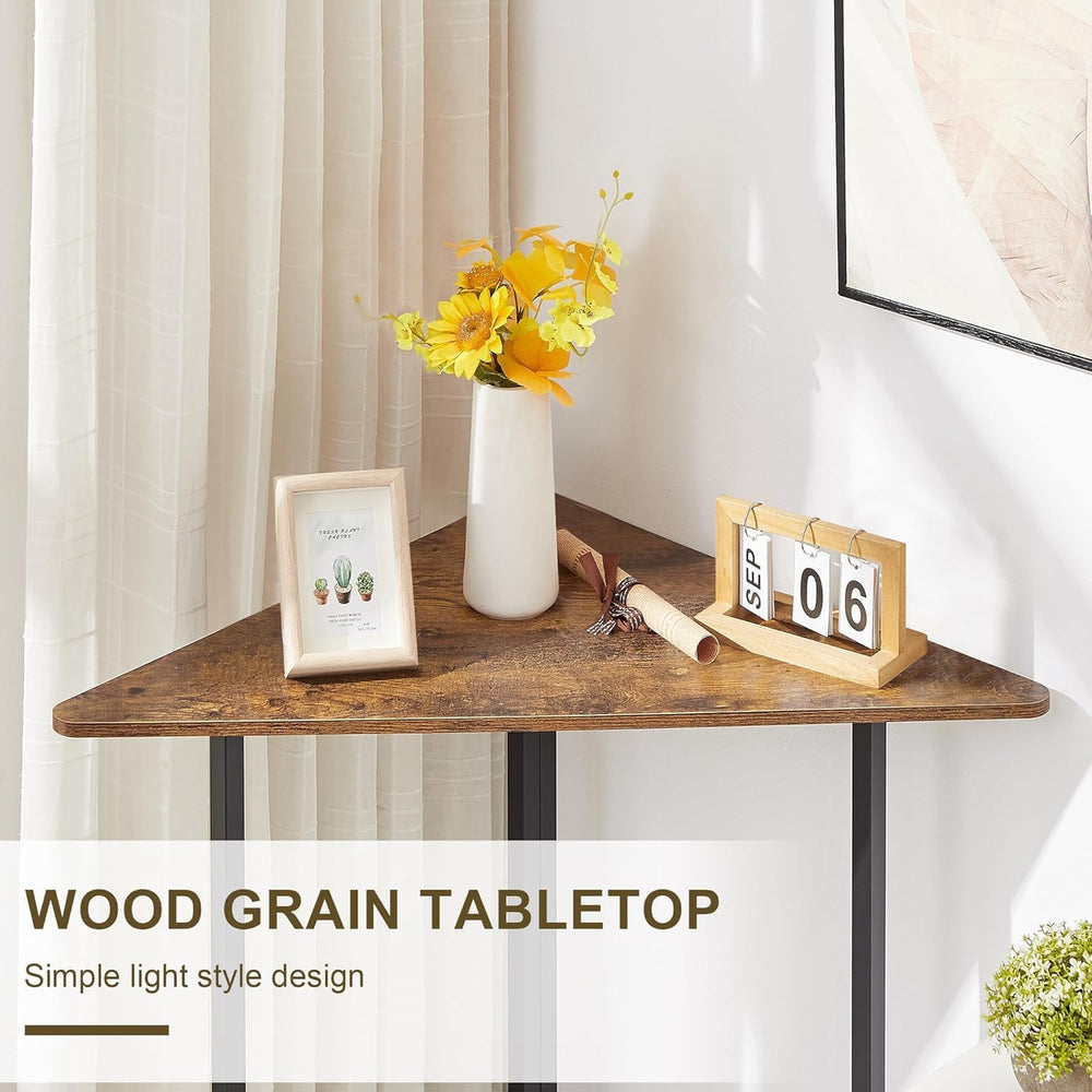 VECELO Corner Shelf, End Side Tables, Triangle Shelves with Metal Frame for S...