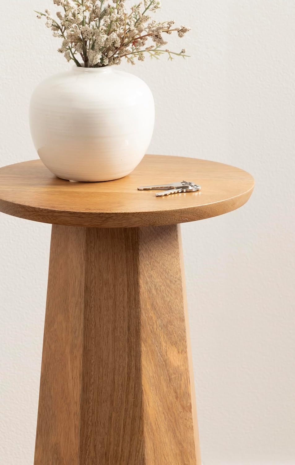 Kate and Laurel Hemingson Modern Mango Wood Round Drink Table, 10 x 10 x 22, ...