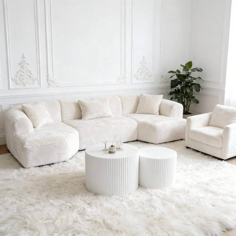 KEVINSPACE Round Coffee Table Set of 2 Nesting CoffeeTable Modern for Living ...